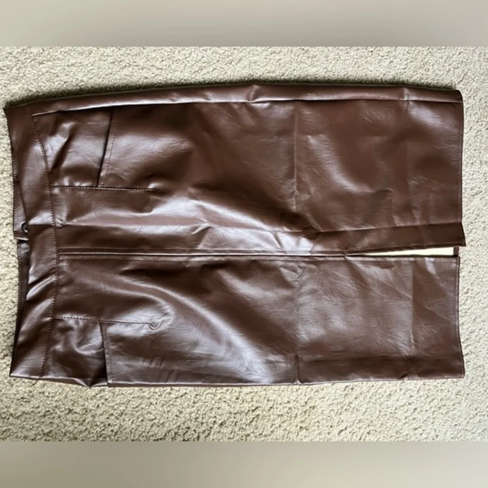New PU Leather Skirts for Women High Waist Fall Straight‎ Elegant Split Skirt…